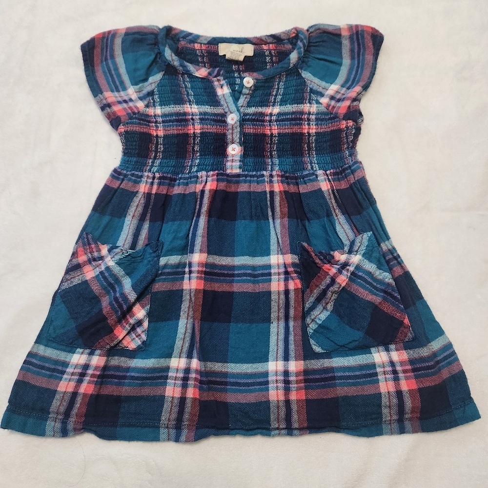 Peek Flannel Checkered Pocket Dress